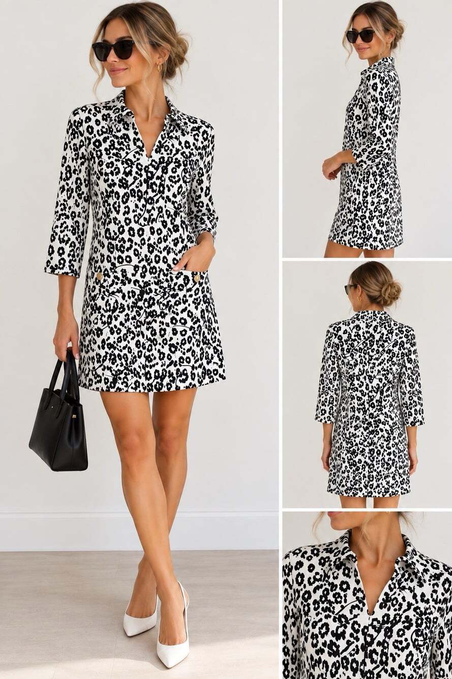 Lilly Pulitzer Rosie Dress Coconut Lets Pawty Leopard Cat Print Size Small NWT